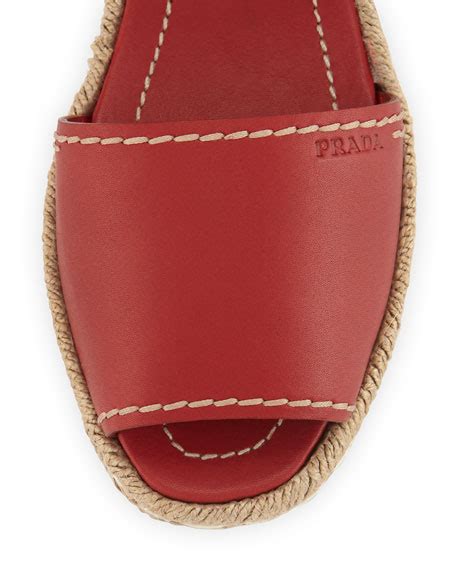 prada espadrilles sneakers|prada espadrille flat sandals scarlatto.